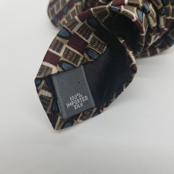 Louis Feraud abstract check print silk tie - Picture 3 of 4